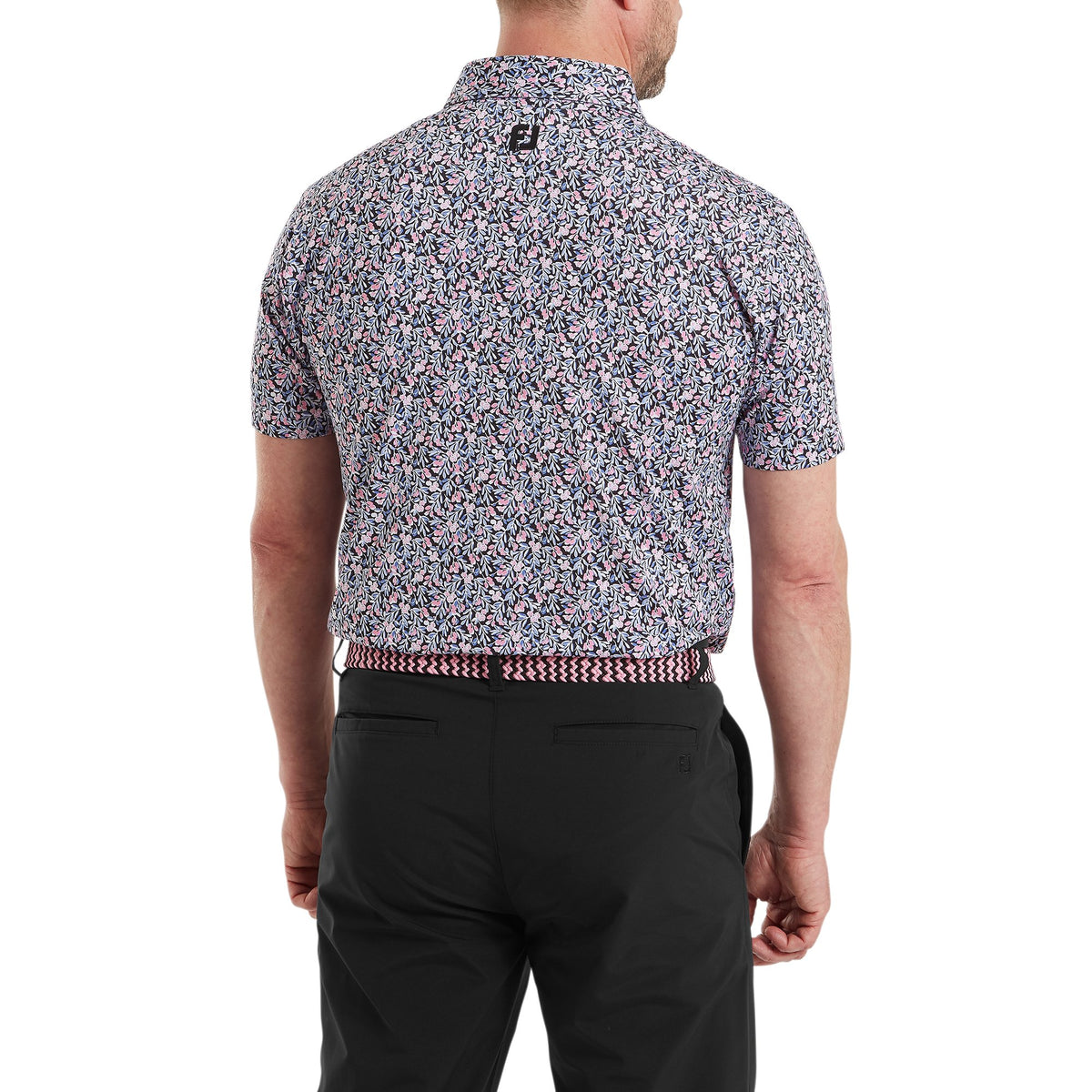 FootJoy Meadow Print Lisle Black / Vivid Violet / Pink Pop