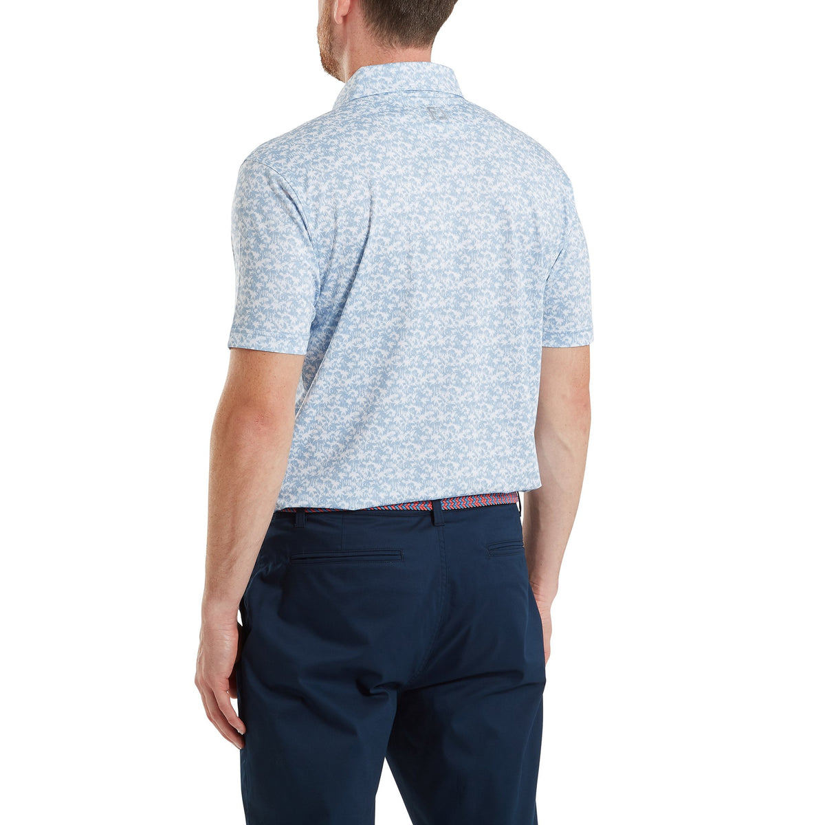 FootJoy Hidden Palm Print Lisle Chambray / White