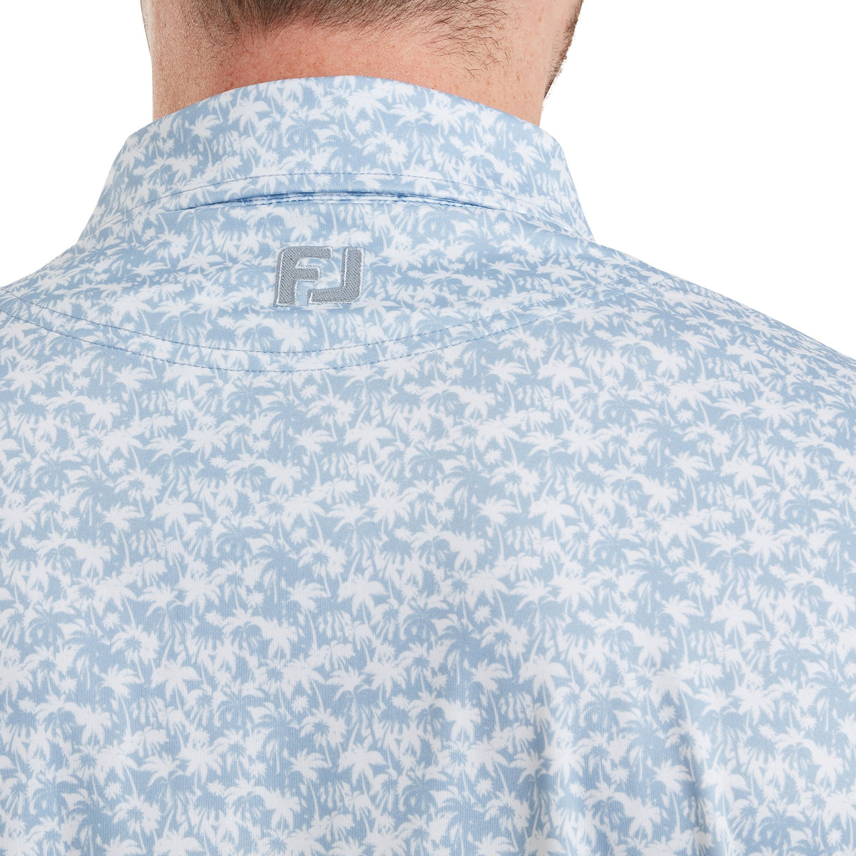 FootJoy Hidden Palm Print Lisle Chambray / White