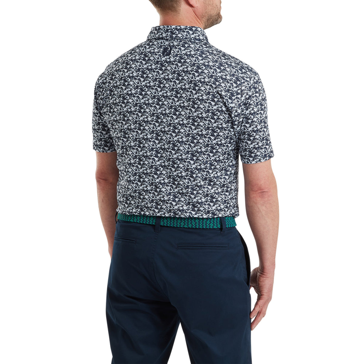 FootJoy Hidden Palm Print Lisle Navy / White