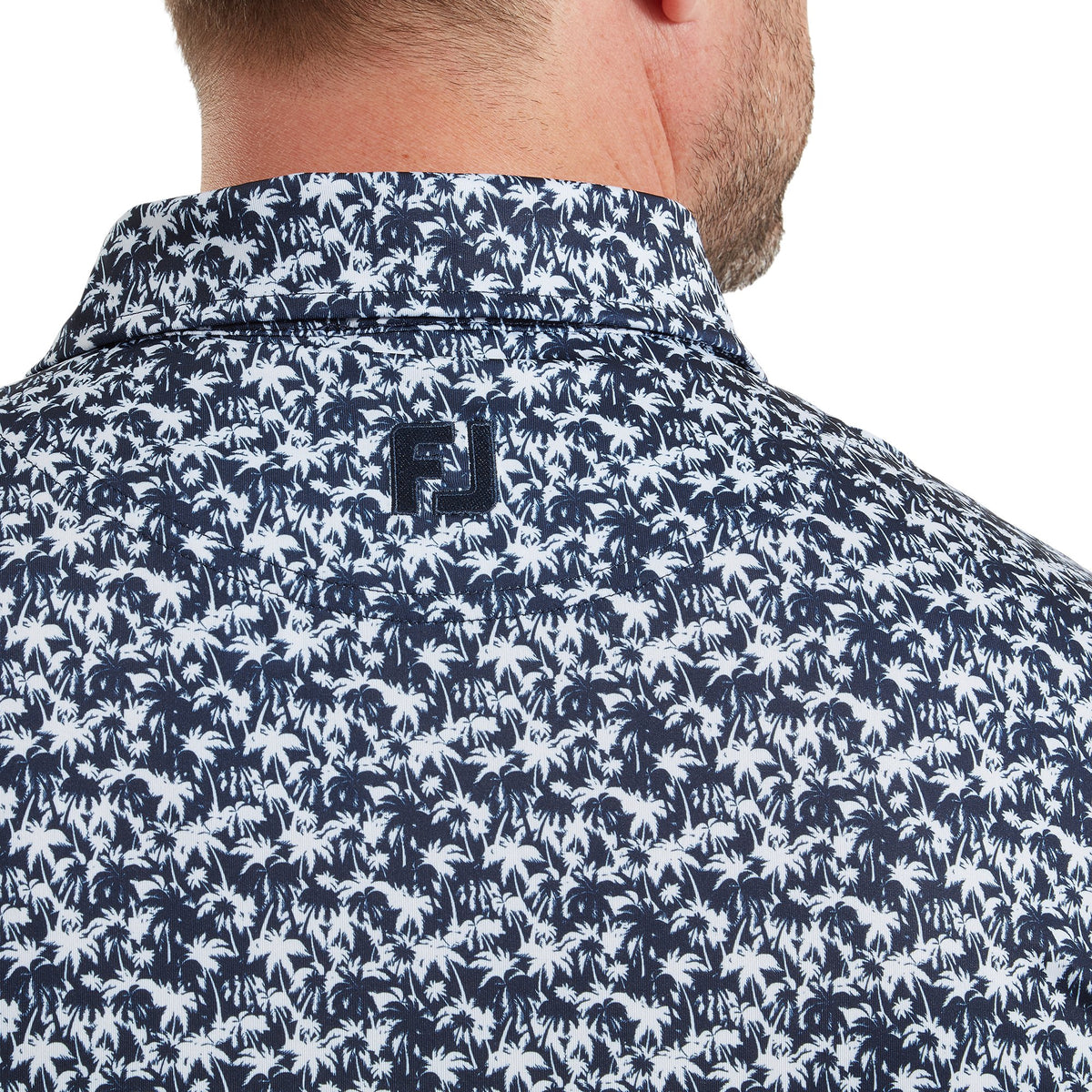 FootJoy Hidden Palm Print Lisle Navy / White