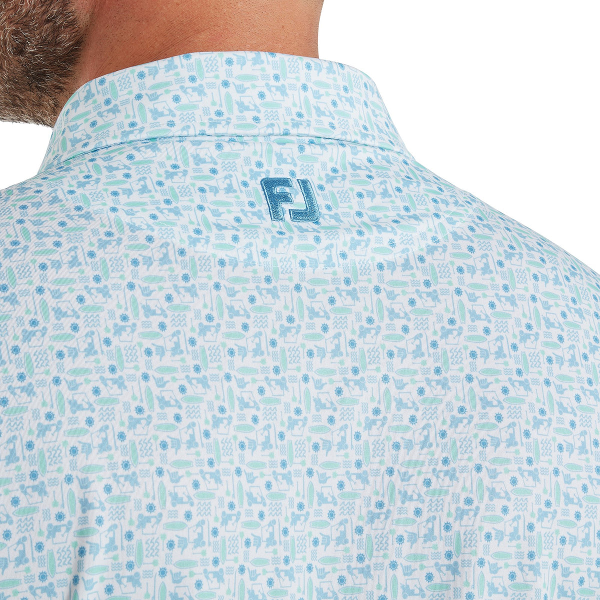 FootJoy Surfs Up Print Lisle Deep Reef / White / Sea Glass / Blue Reef
