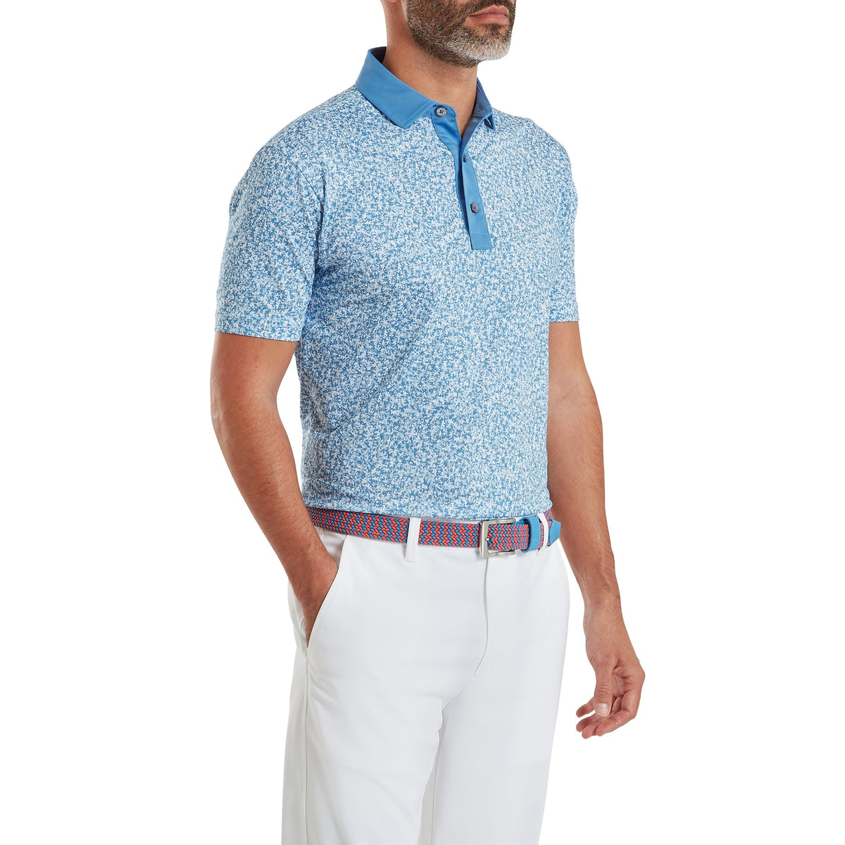FootJoy Condensed Camo Print Lisle White / Chambray / Coastal Blue