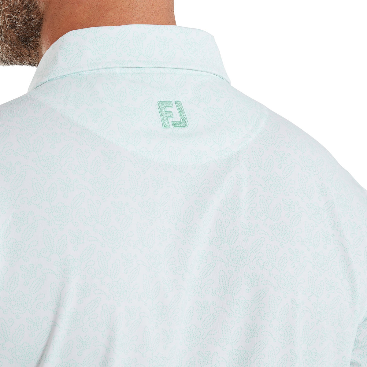 FootJoy Wingtip Floral Lisle White / Sea Glass