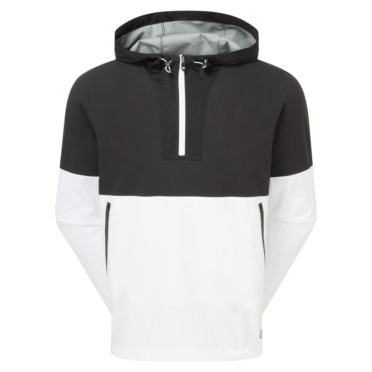 FootJoy HydroLite X Hoodie Colour Block Black / White with White Zipper