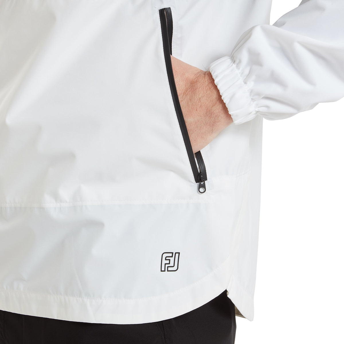 FootJoy HydroLite X Hoodie Colour Block Black / White with White Zipper