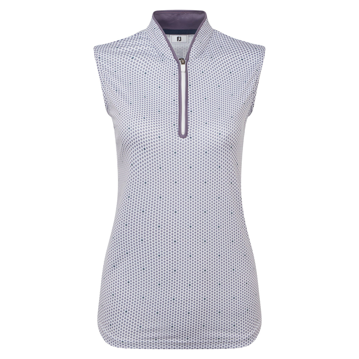 FootJoy Zip Front Tank Printed Navy / White / Dusty Violet - Dames