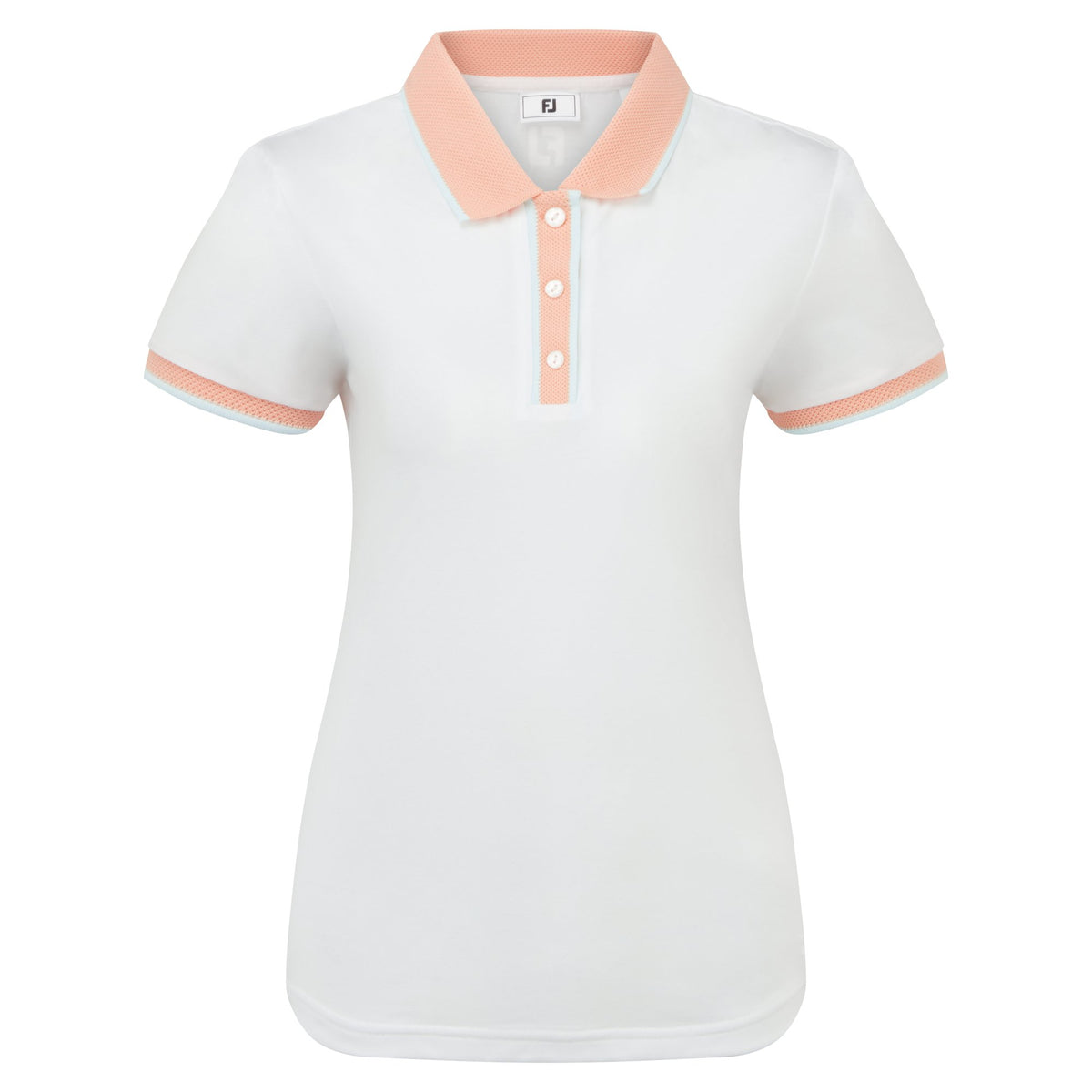 FootJoy Cap Sleeve Polo White / Desert Peach - Dames
