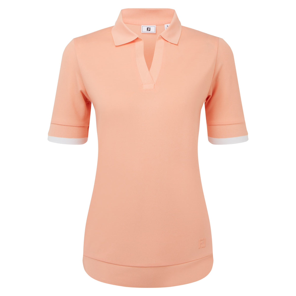 FootJoy Texture Knit Polo Desert Peach / White - Dames