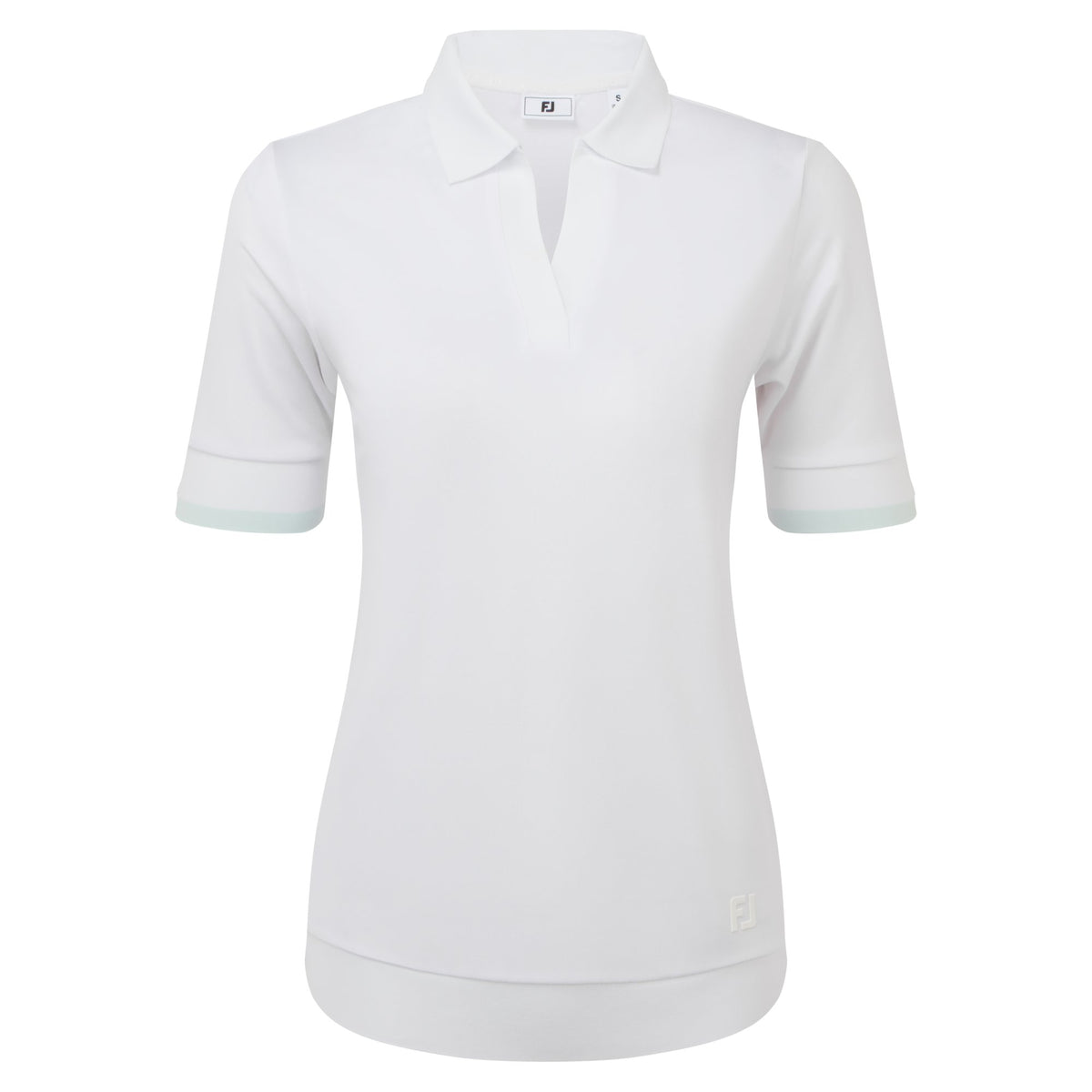 FootJoy Texture Knit Polo White / Glacial Blue - Dames