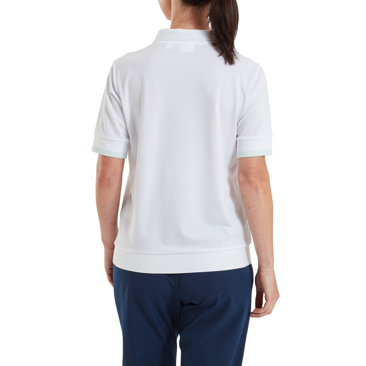 FootJoy Texture Knit Polo White / Glacial Blue - Dames