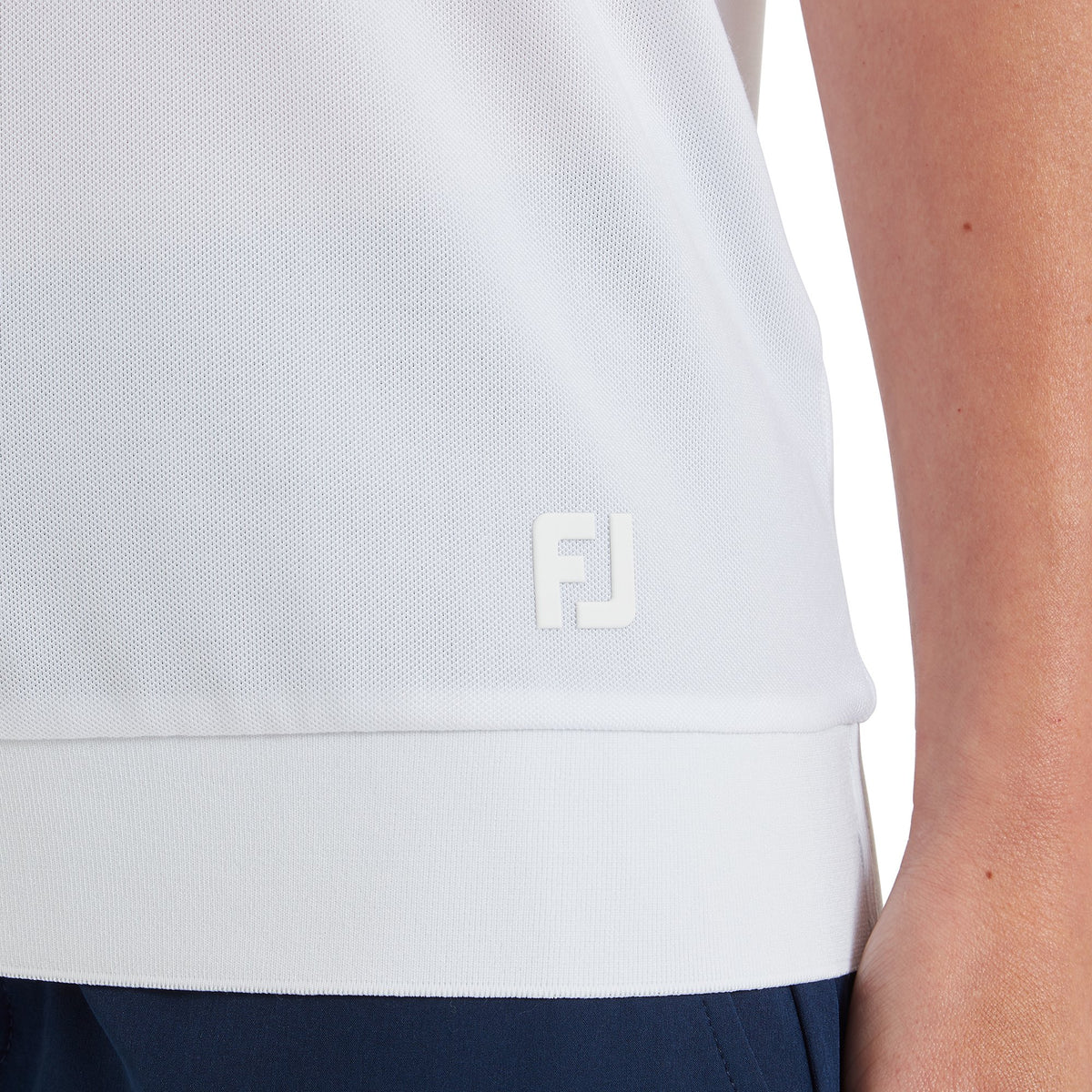 FootJoy Texture Knit Polo White / Glacial Blue - Dames