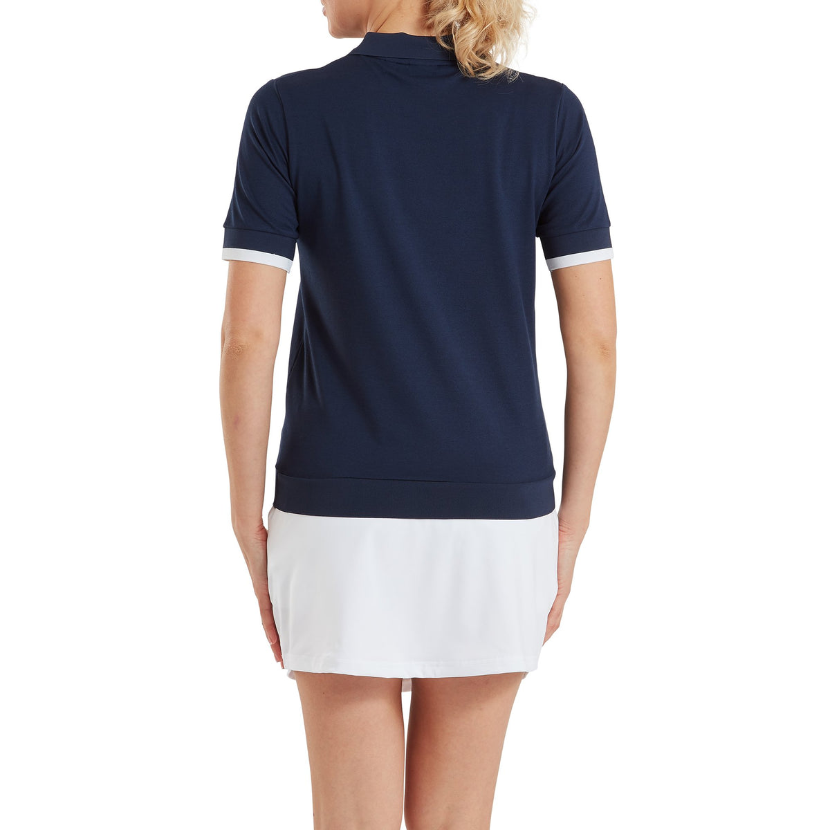 FootJoy Texture Knit Polo Navy / White - Dames