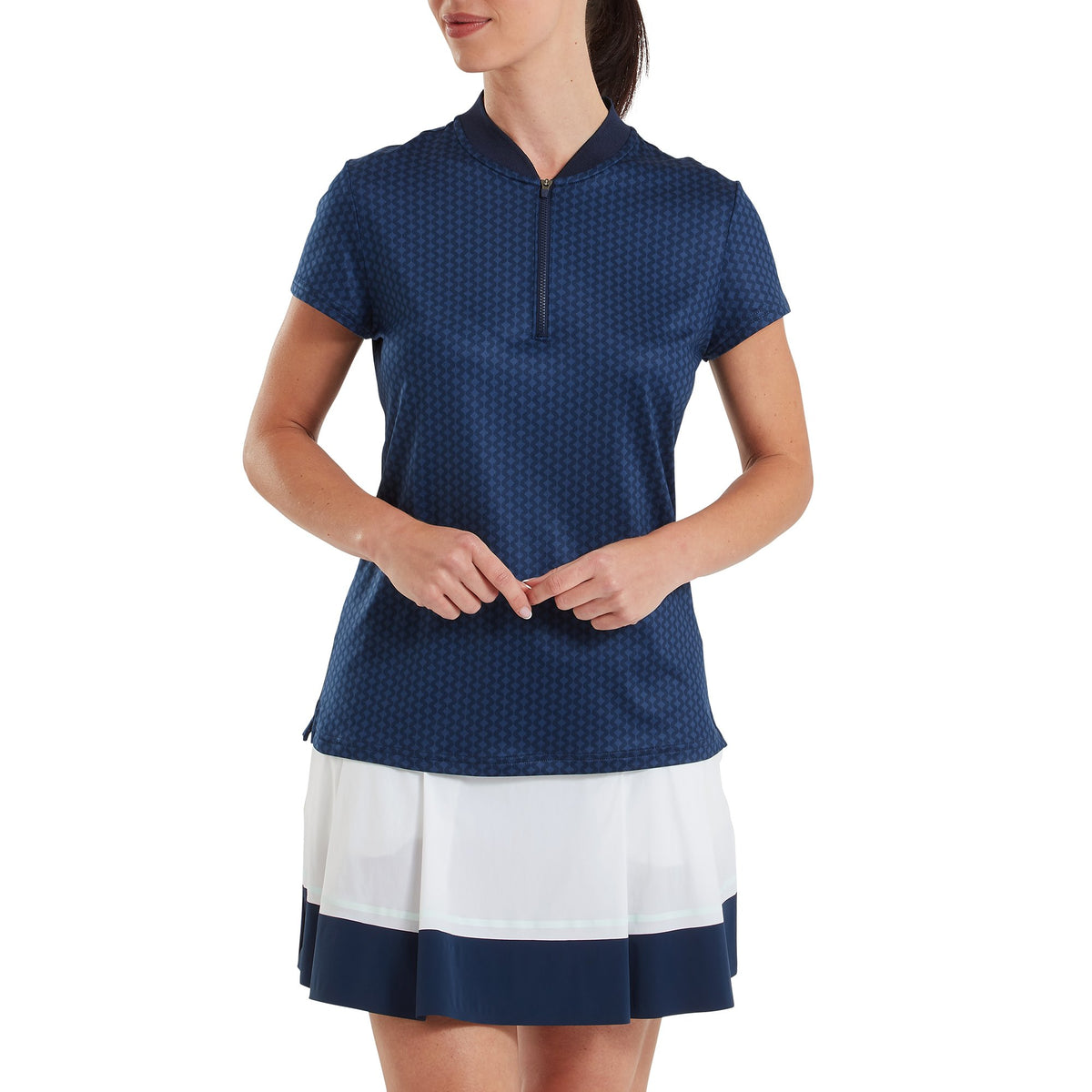 FootJoy Zip Blade Cap Sleeve Tonal Navy Print - Dames