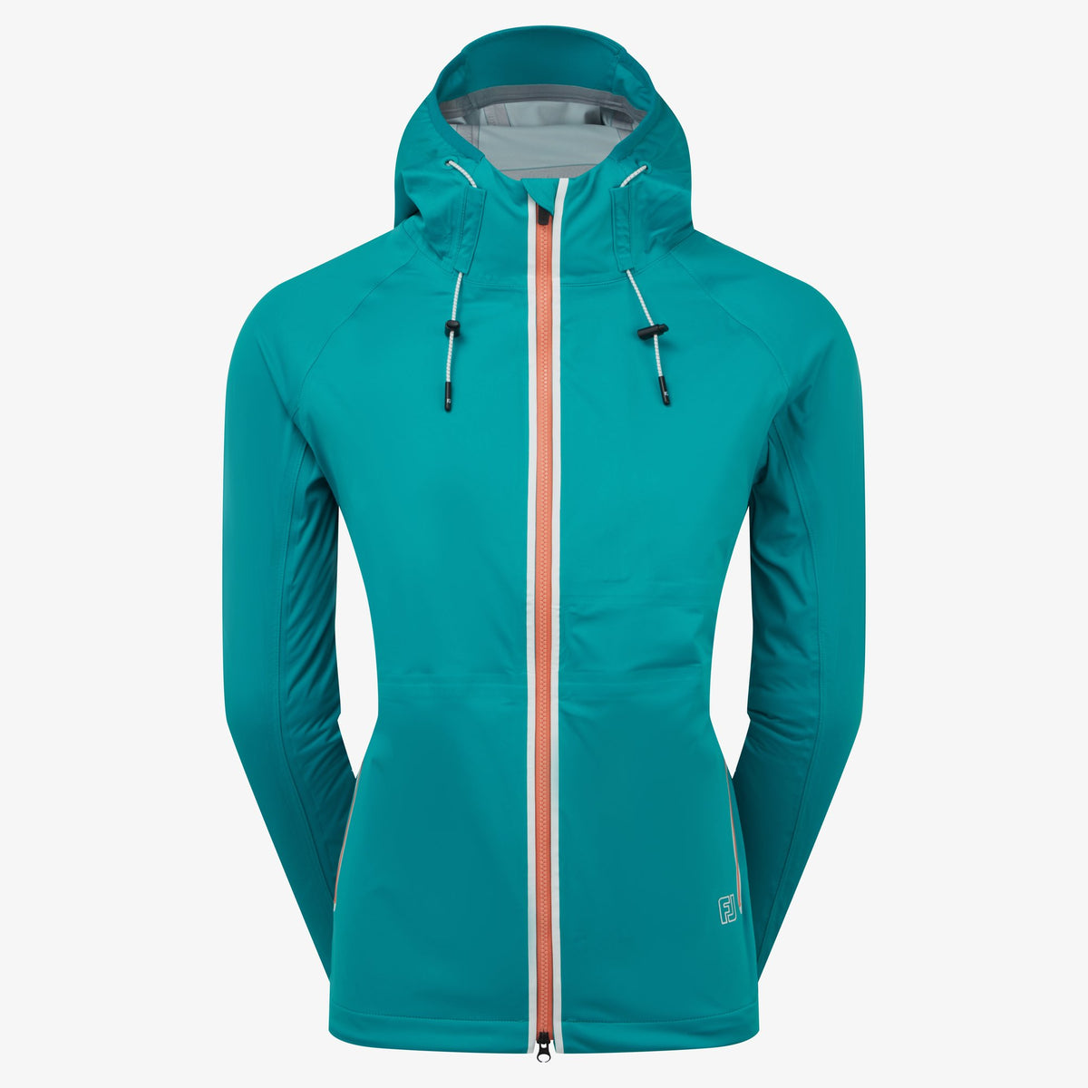 FootJoy HydroKnit Jacket Tile Blue / White / Desert Peach Zipper - Dames
