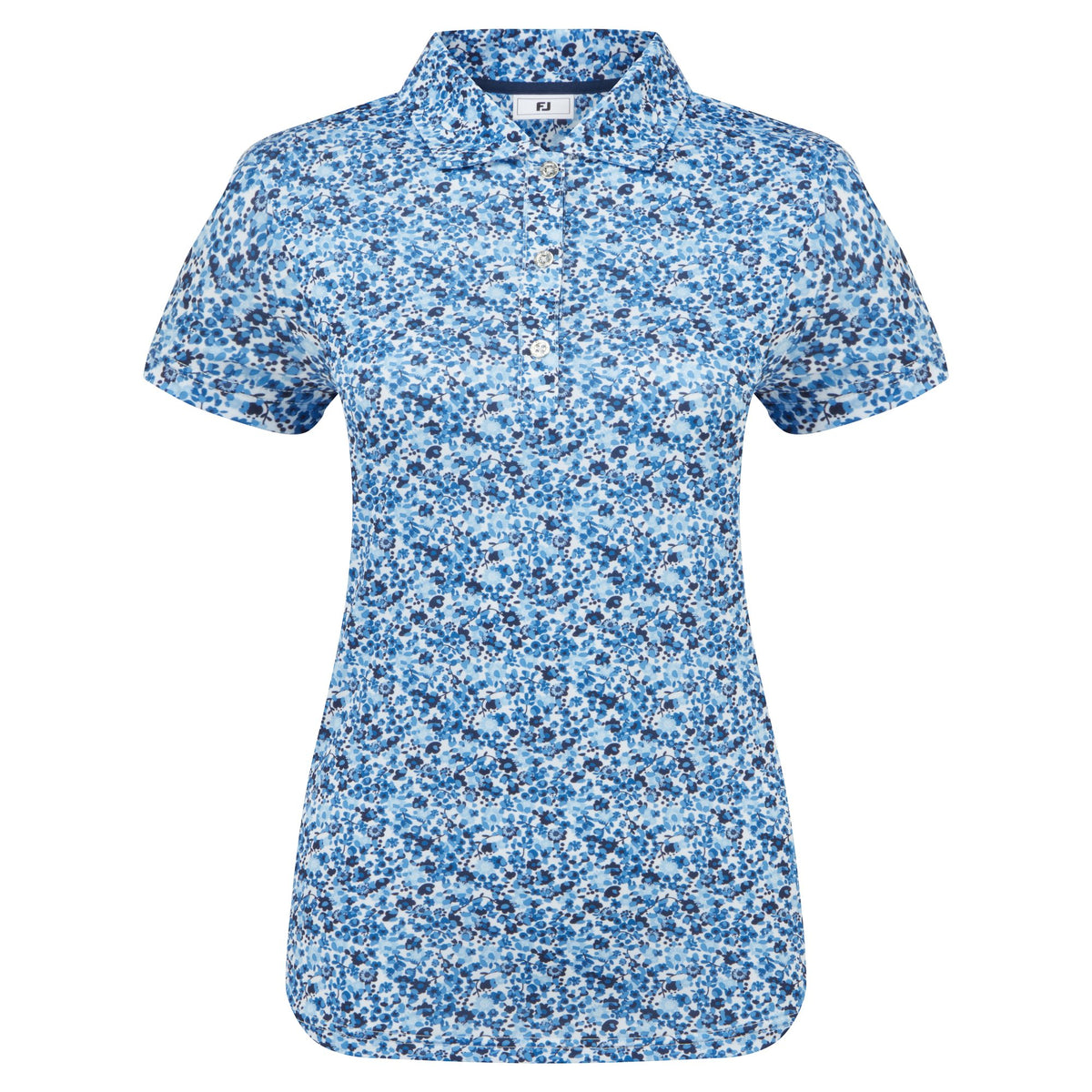 FootJoy Cap Sleeve Lisle Navy Floral Print - Dames