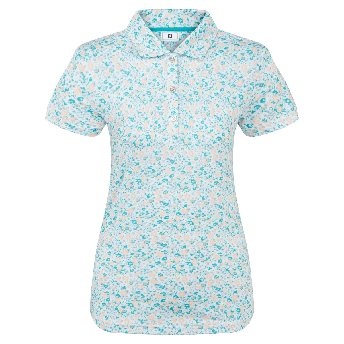 FootJoy Cap Sleeve Lisle Tile Blue Floral Print - Dames