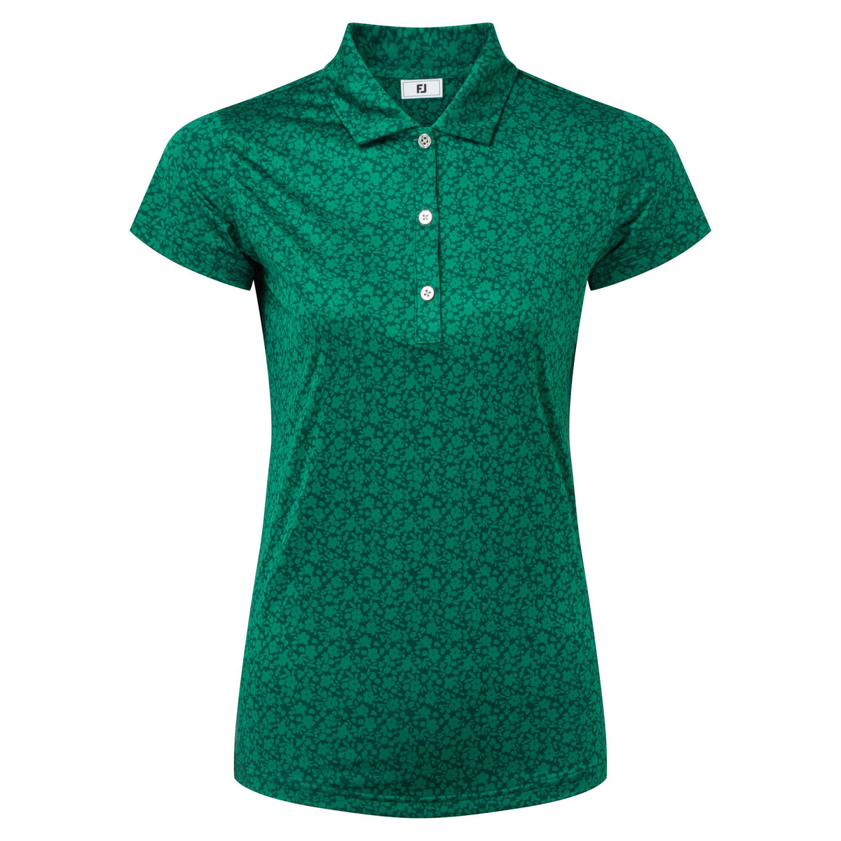 FootJoy Painted Floral Cap Sleeve Lisle Field Green - Dames