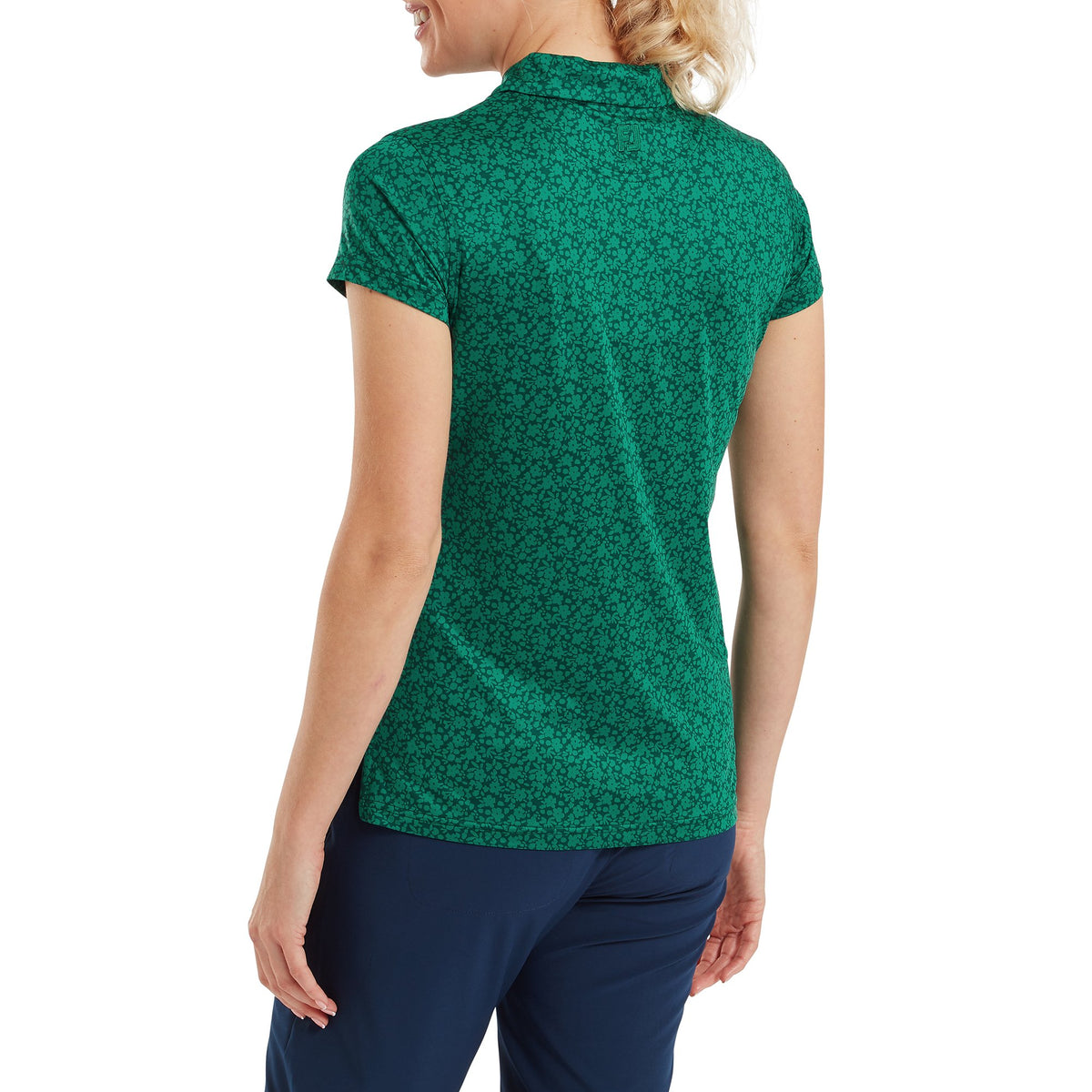 FootJoy Painted Floral Cap Sleeve Lisle Field Green - Dames