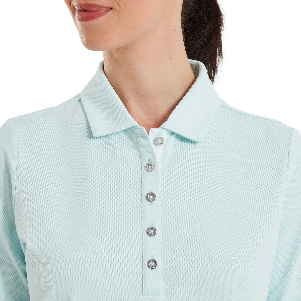 FootJoy Half Sleeve Ruched Lisle Glacial Blue - Dames