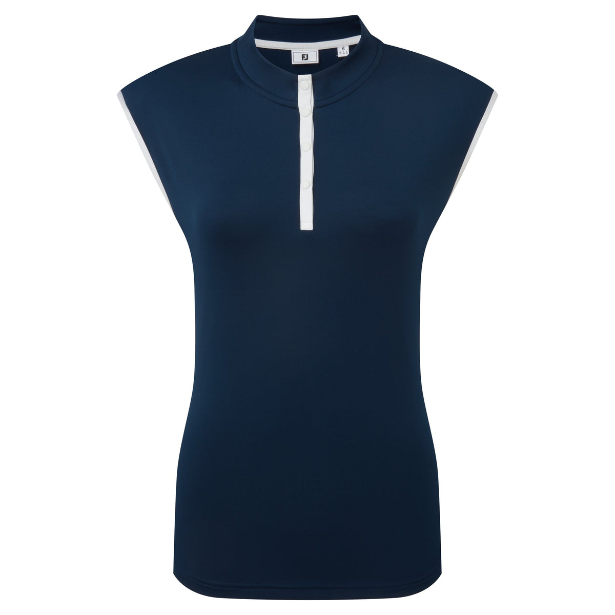 FootJoy Mock Neck Snap Front Shirt Navy / White - Dames
