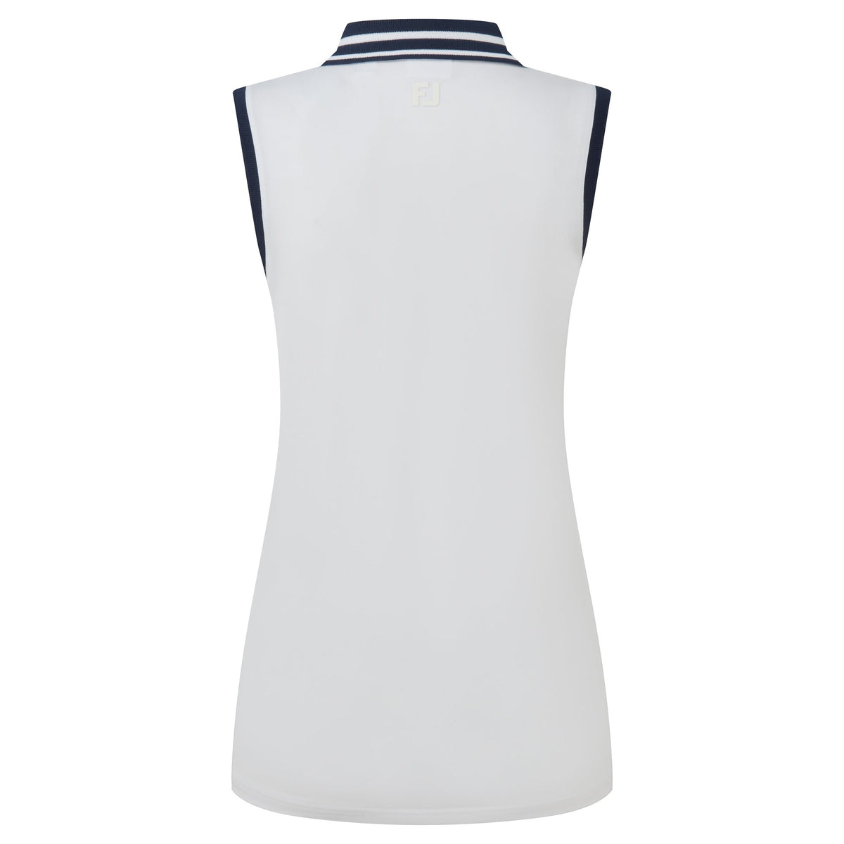 FootJoy Contrast Rib Knit Sleeveless Polo White / Navy - Dames