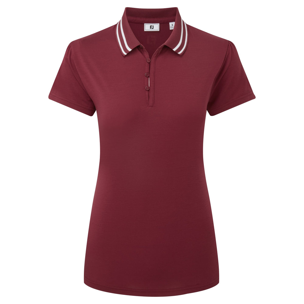 FootJoy Loop Button Shirt Cranberry / White - Dames