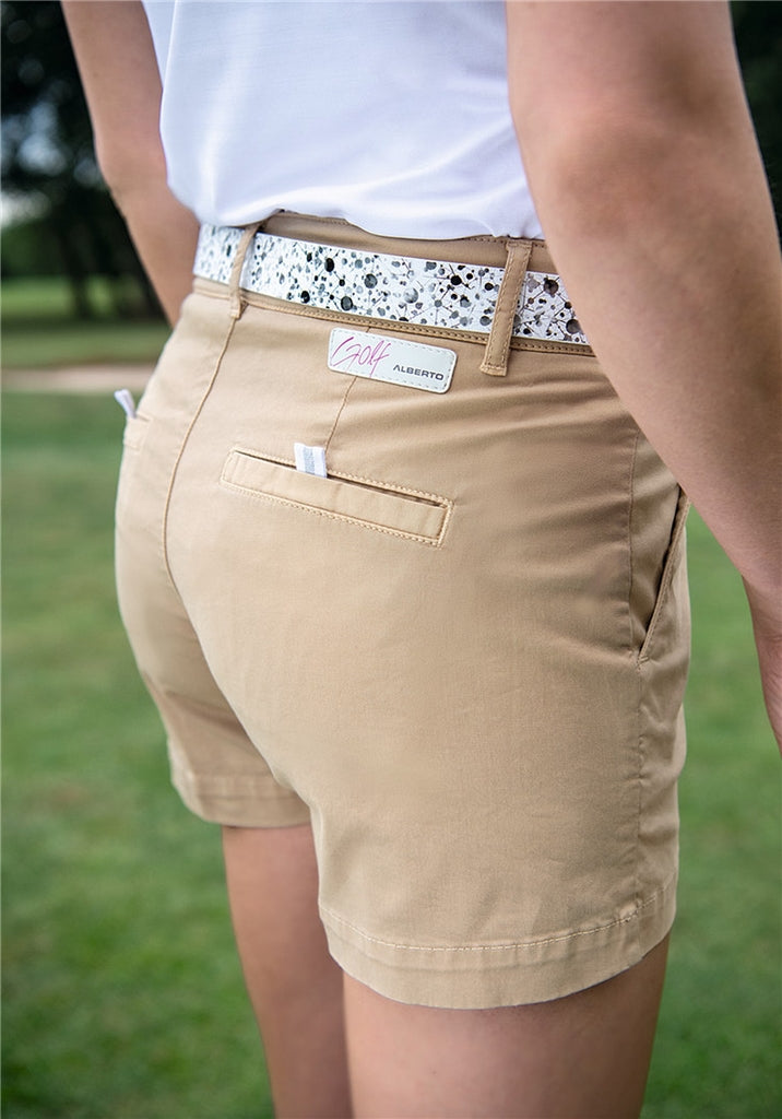 Alberto Arya-K Summer Gabardine Golfshort Dames - Beige detail