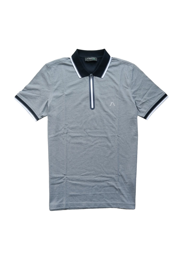 Alberto Matt Cotton Pique Polo Heren - Donkerblauw