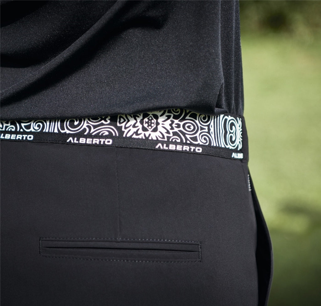 Alberto Sarah Summer Jersey Golfbroek Dames - Zwart detail