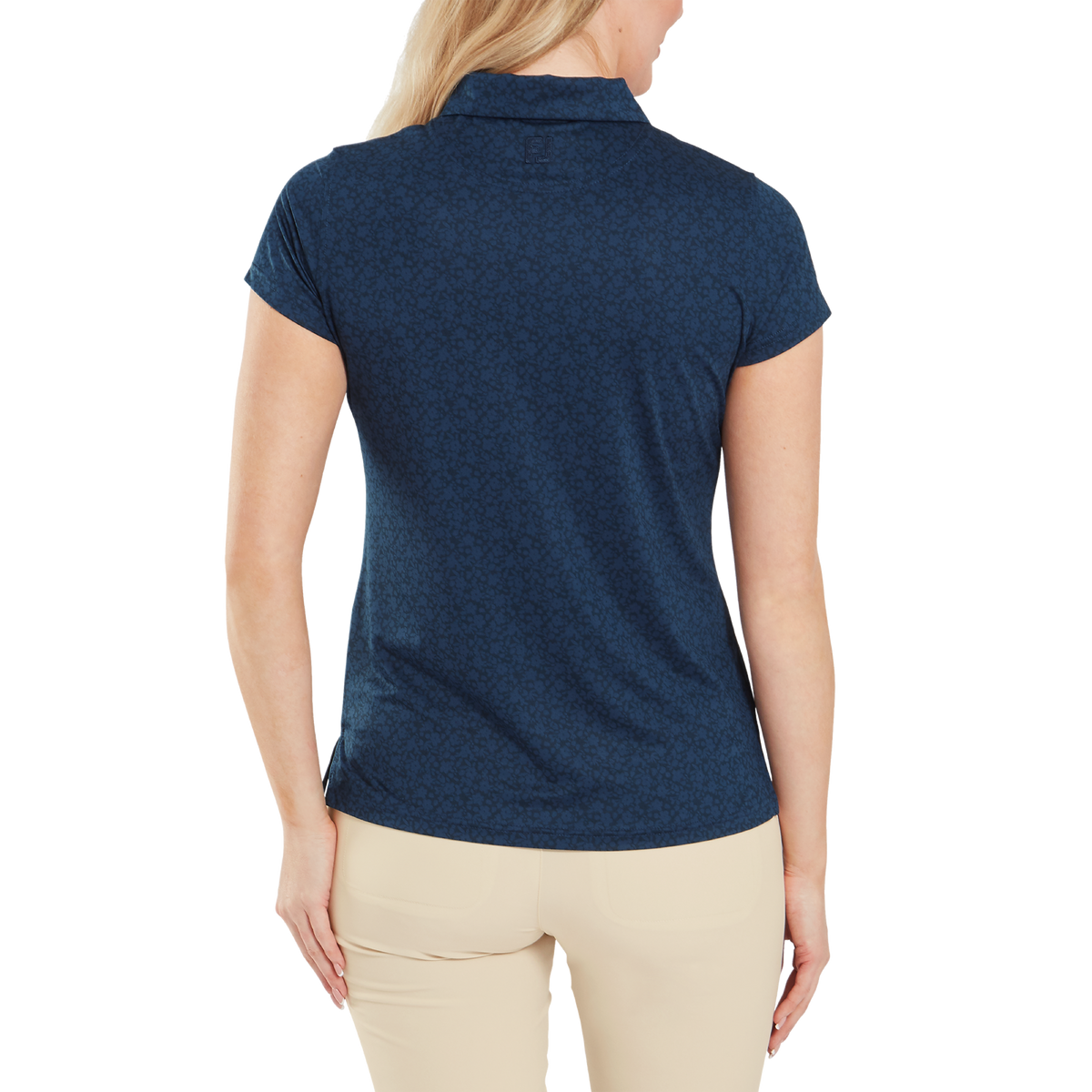 FootJoy Painted Floral Cap Sleeve Lisle Navy - Dames