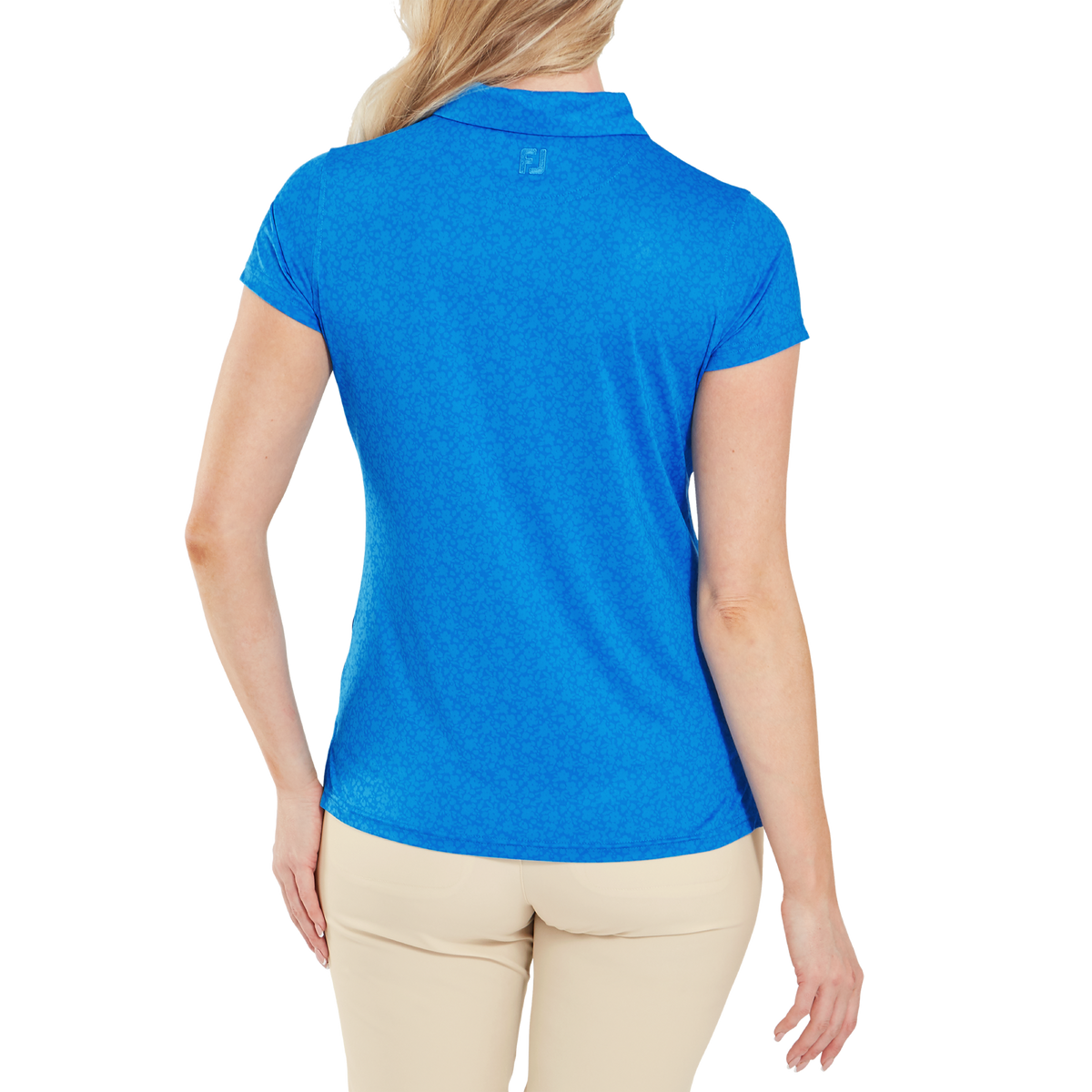 FootJoy Painted Floral Cap Sleeve Lisle Cobalt - Dames