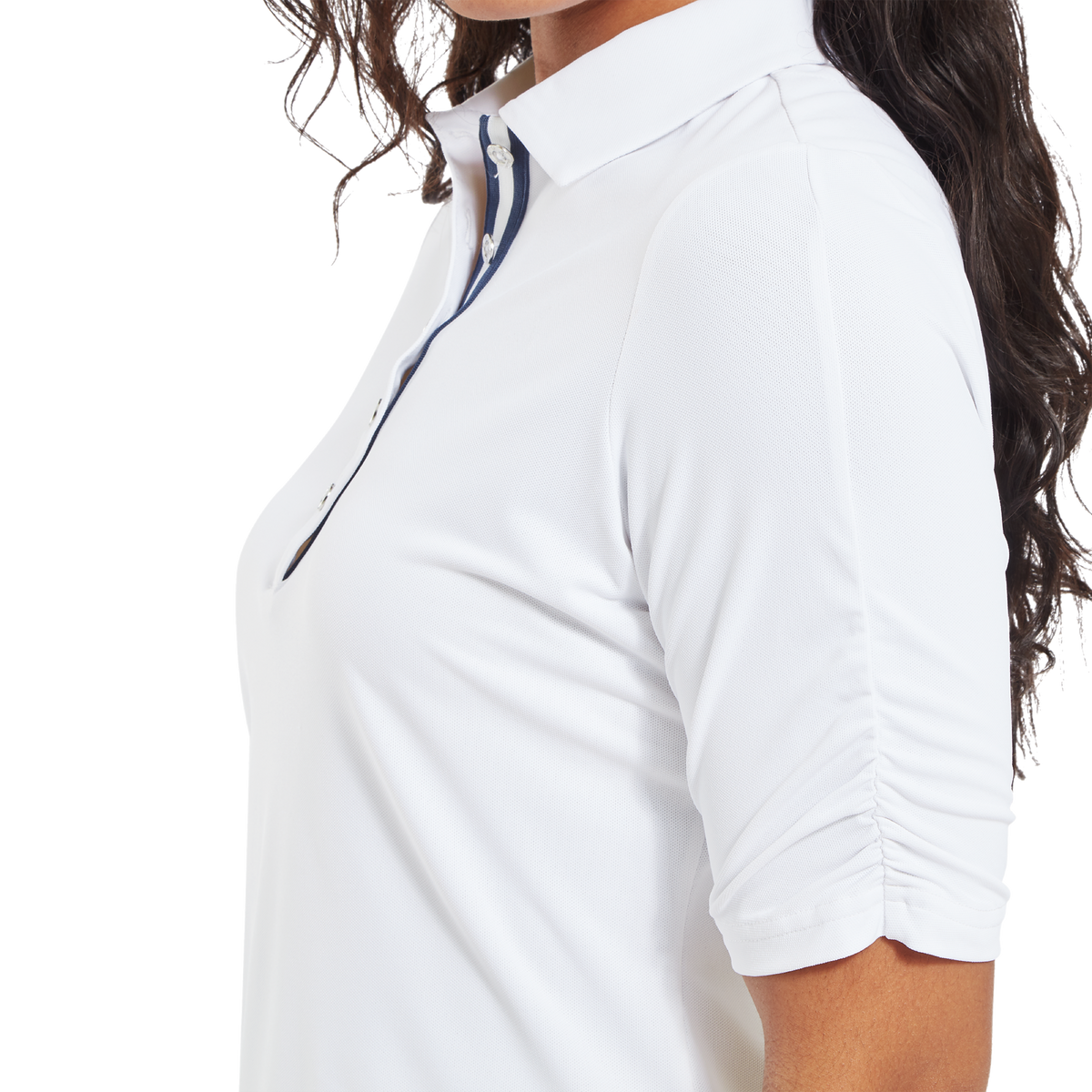 FootJoy Half Sleeve Ruched Lisle White - Dames