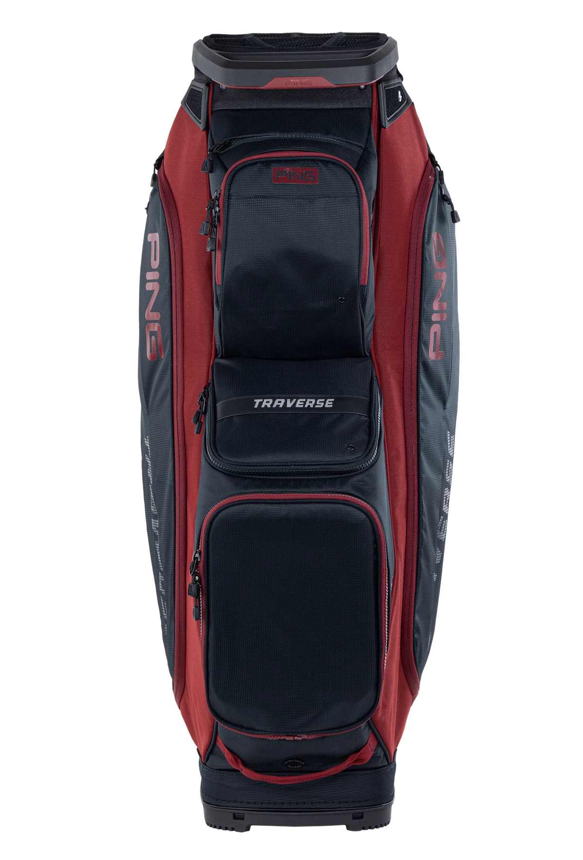 Ping Traverse Cartbag - Black/Heather Red
