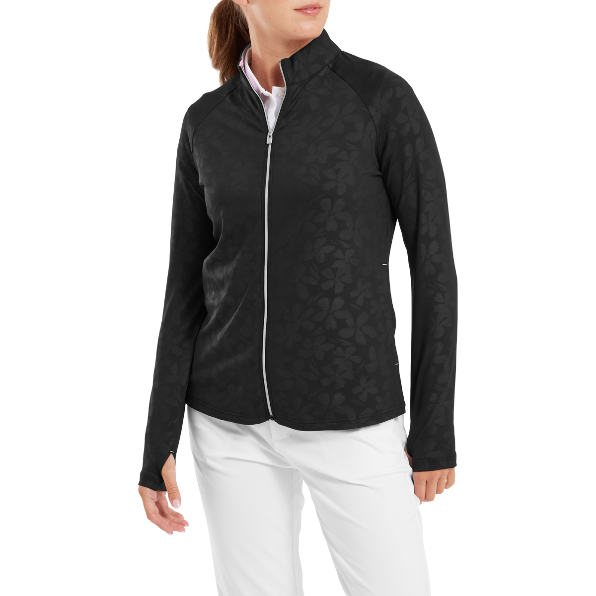 FootJoy Floral Embossed Mid-Layer Black - Dames