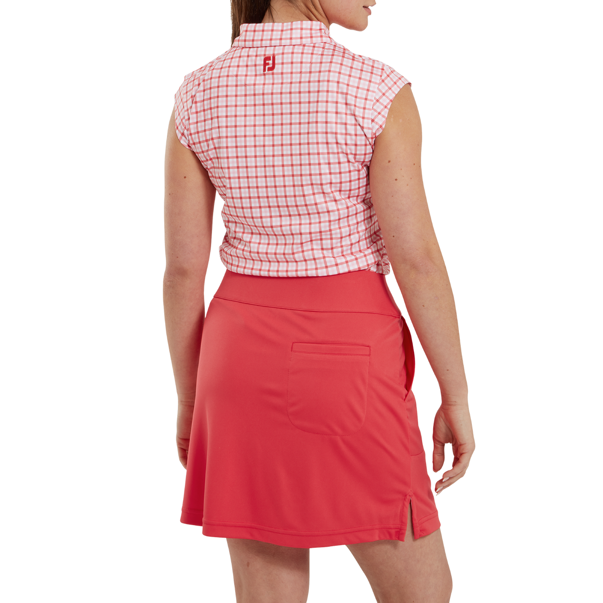 FootJoy Gingham Trim Skort Red - Dames