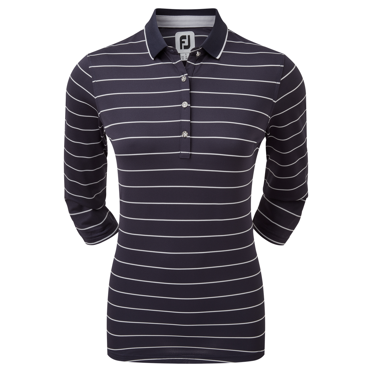 FootJoy polo 3/4 Sleeve Pinstripe Pique