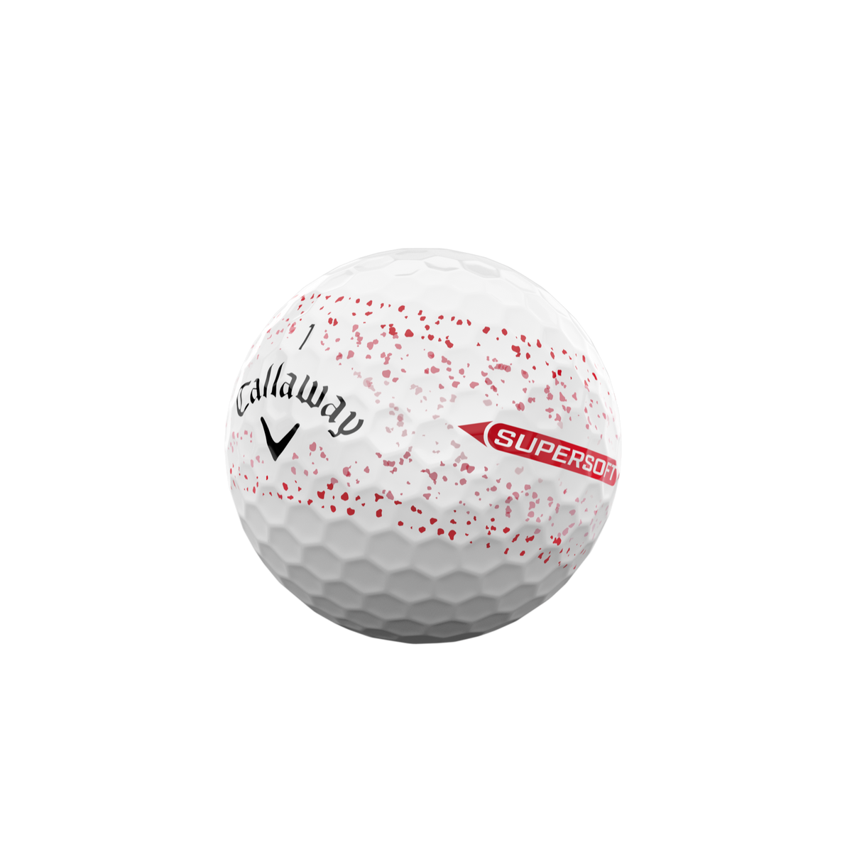 Callaway Supersoft Splatter Wit/Rood - driekwart
