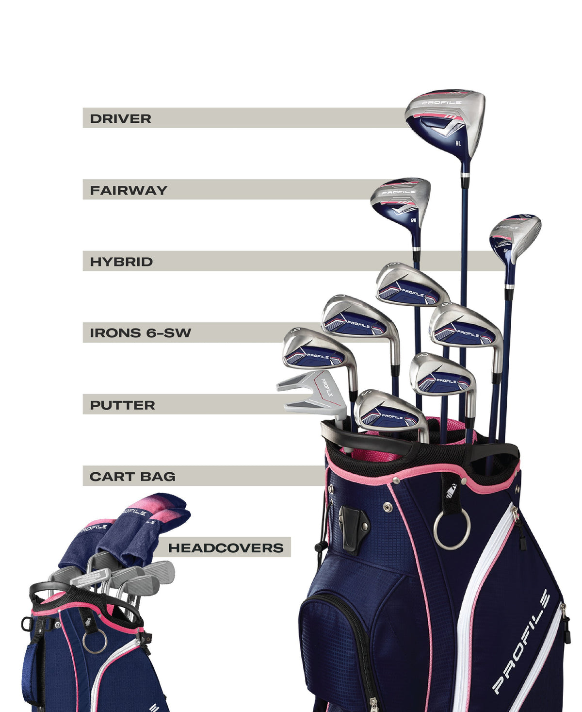 Wilson Profile complete set dames, cartbag