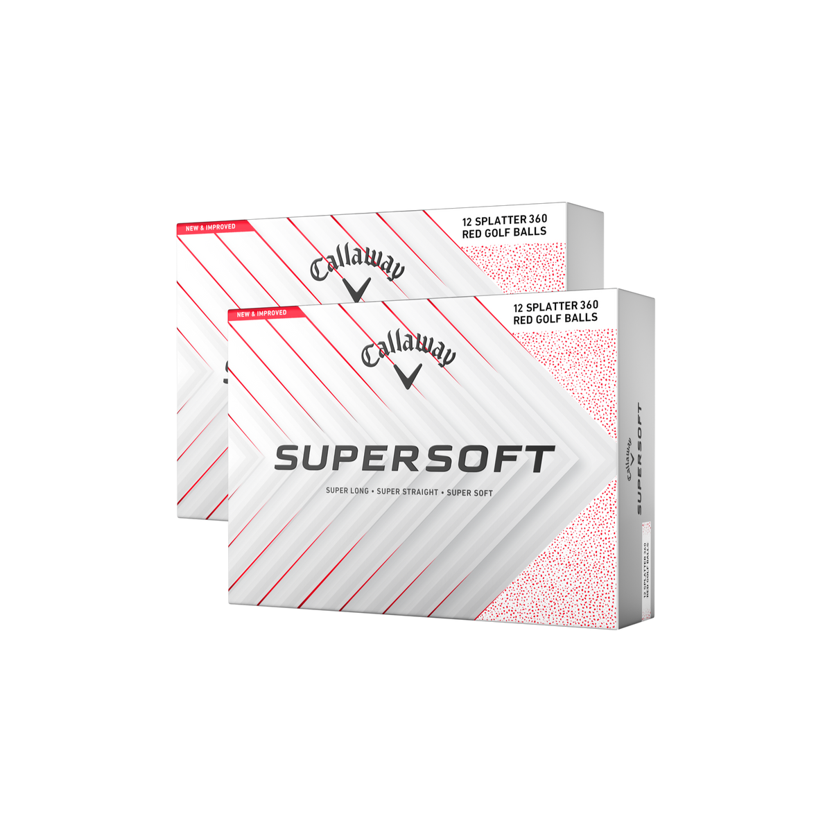 Callaway Supersoft Splatter Wit/Rood - 2 dozijn