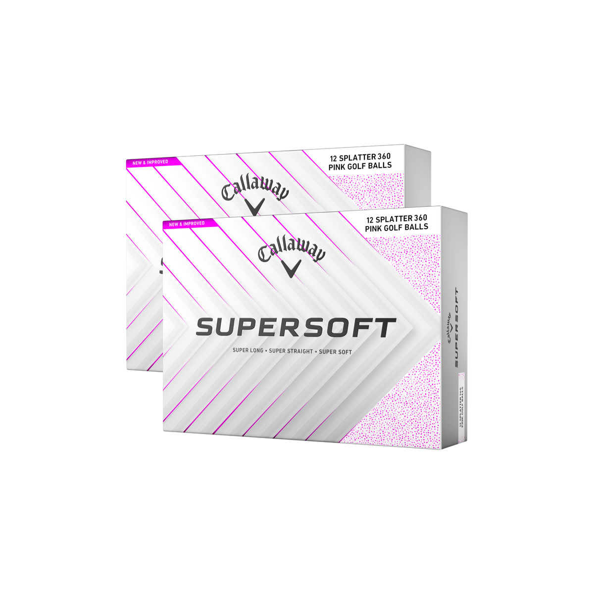 Callaway Supersoft Splatter Wit/Roze - 2 dozijn