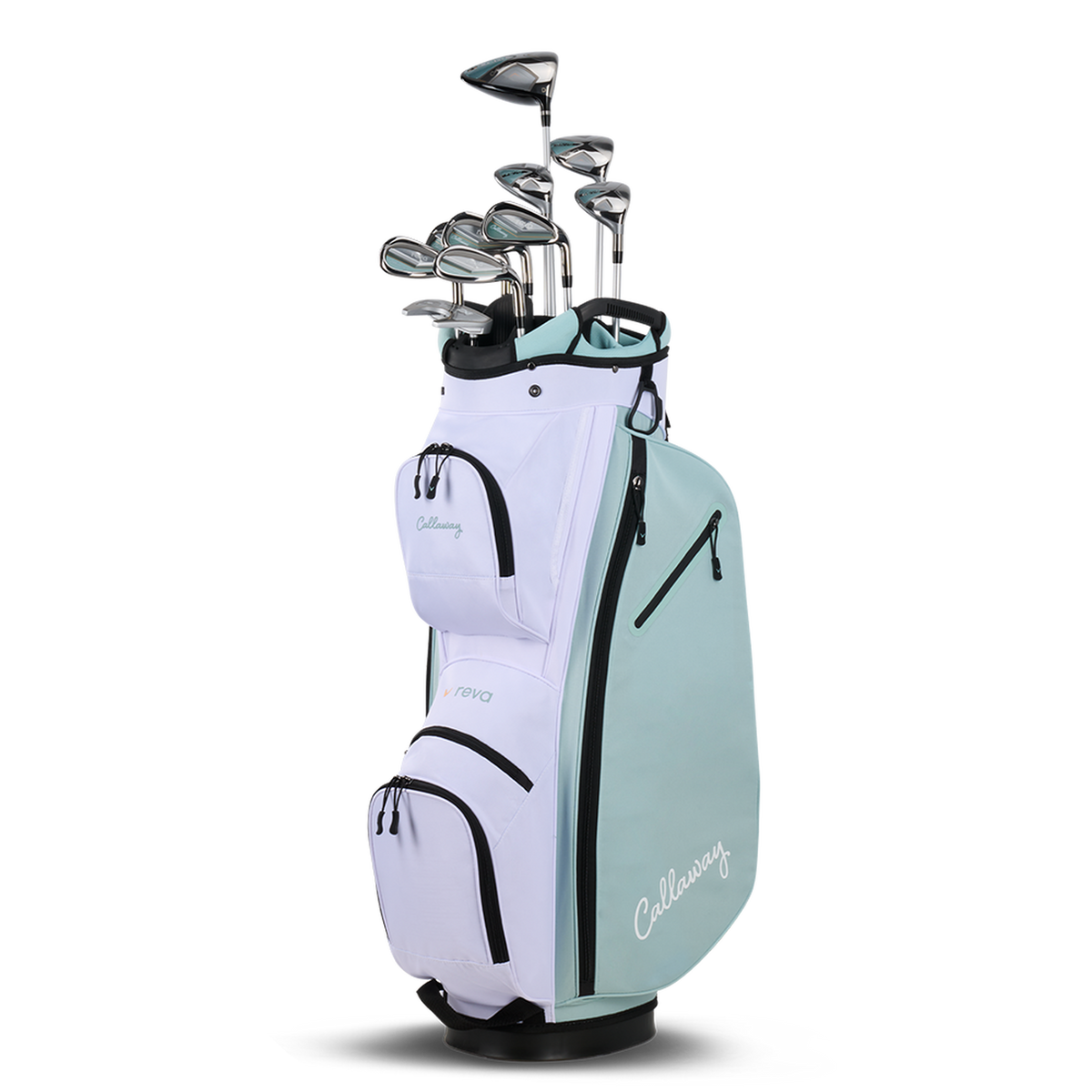 Callaway REVA damesset Peach Surf, cartbag met clubs