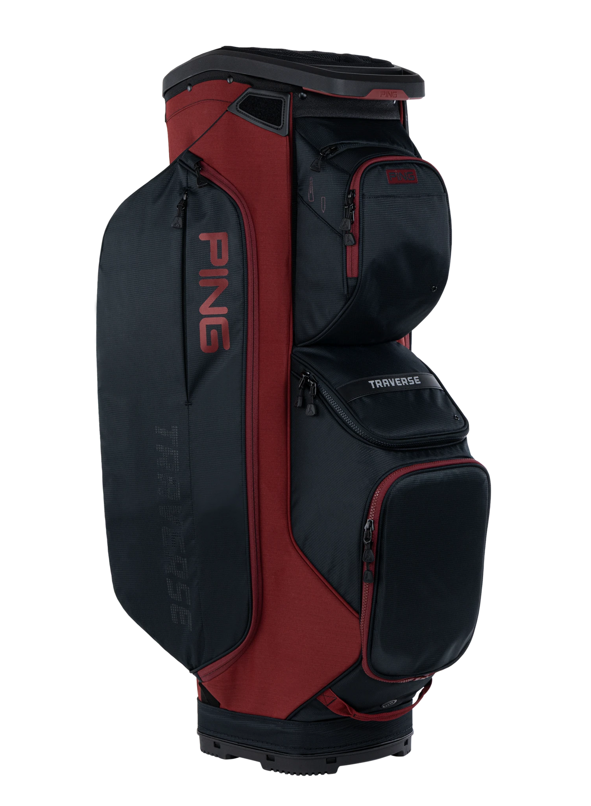 Ping Traverse Cartbag - Black/Heather Red