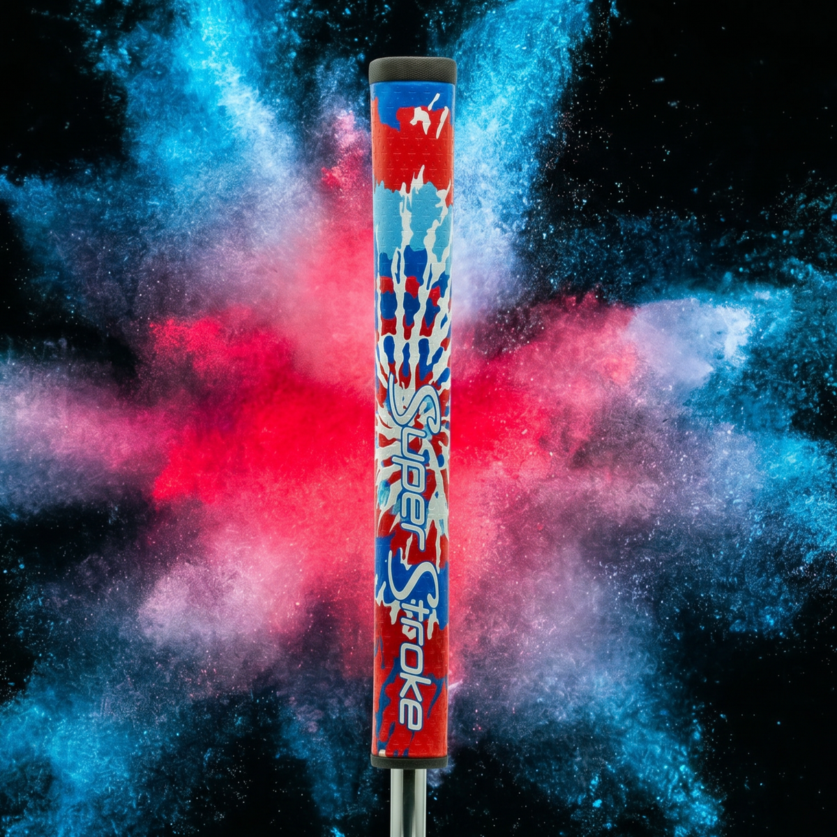 SuperStroke Red White & Blue Tie Dye puttergrip - vooraanzicht